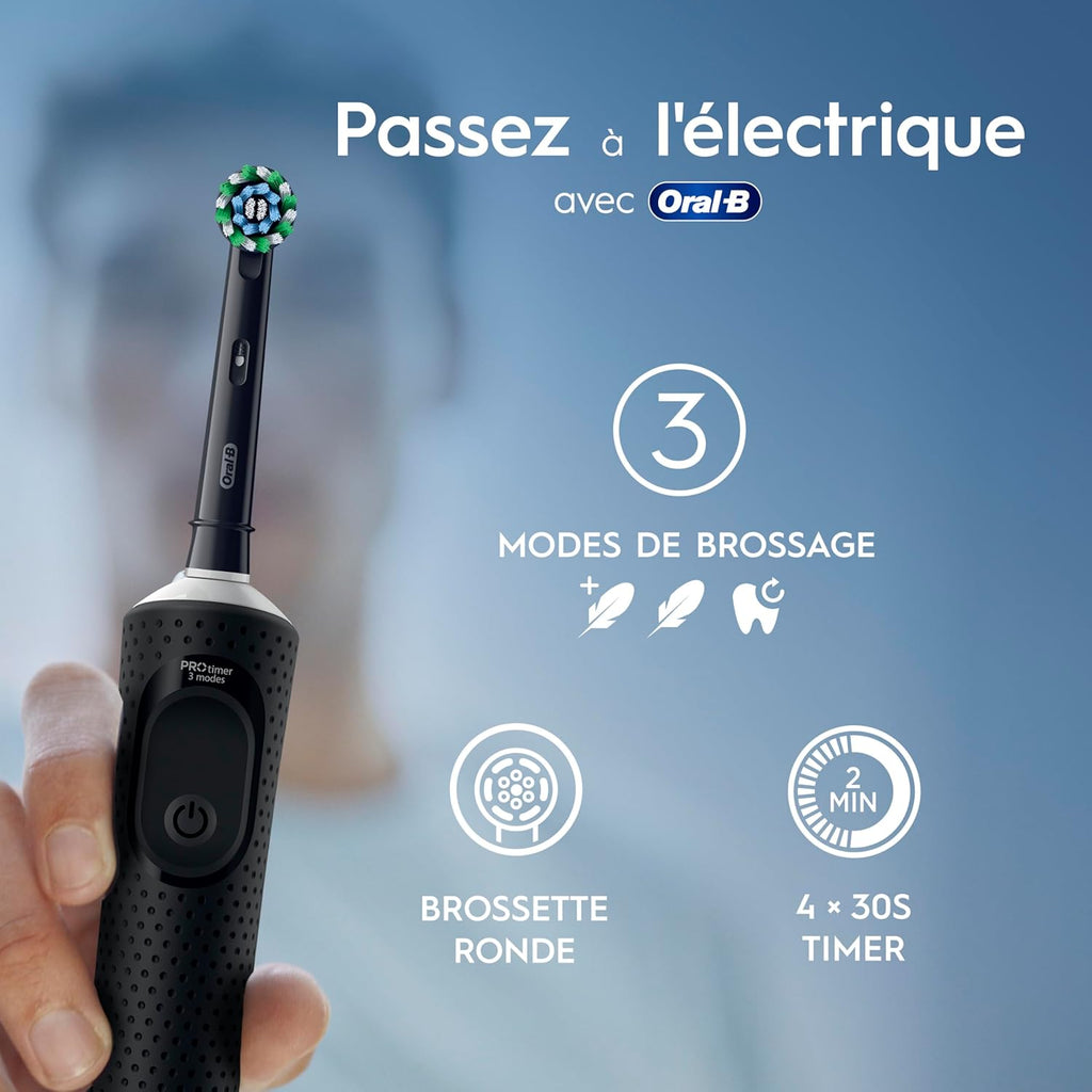 Oral-B Vitality Pro D103 Duo Pack - Brosses à Dents Électriques Rechargeables - Noir & Bleu - 3 Modes de Brossage