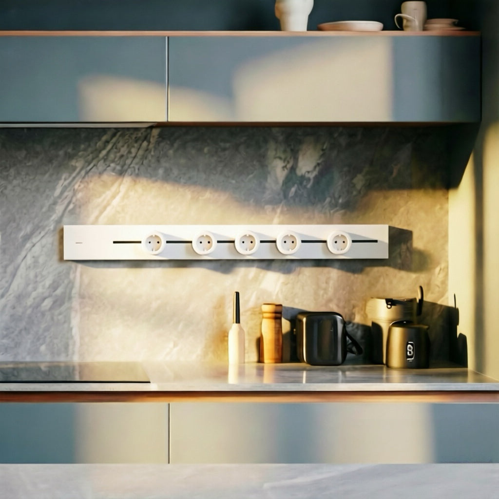 GONEO Rail de prises mural 750 mm blanc