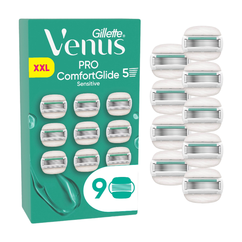 Gillette Venus Comfort Glow Recharges de lames de rasoir, 9 pièces