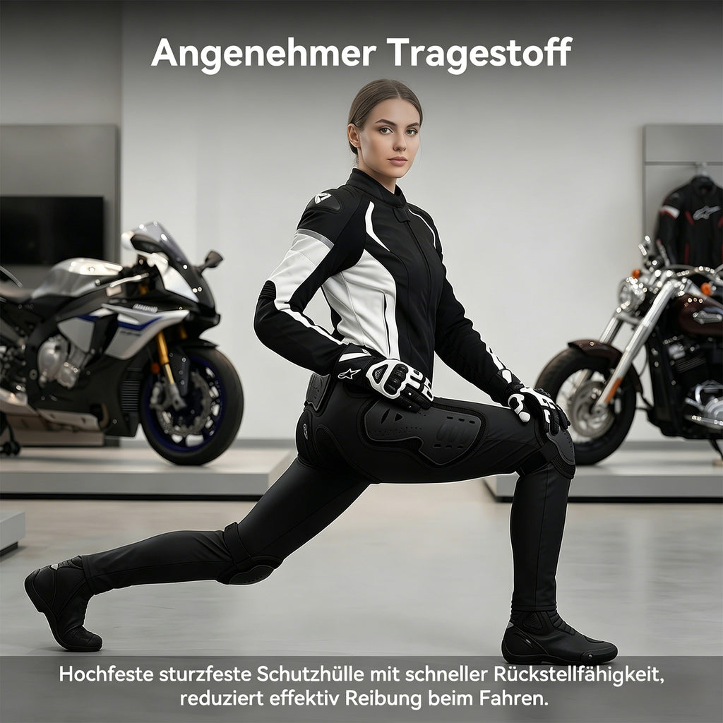 Pantalon de protection moto unisexe avec coques de protection, Protections résistantes aux chocs pour hanches, cuisses et genoux, Équipement de sécurité antichute pour VTT