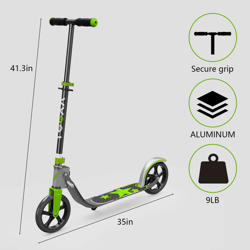 LEEYV Trottinette RV205, trottinette pour enfants de 6 à 12 ans et pour adultes, charge maximale 100 kg, hauteur réglable, légère, à 2 roues