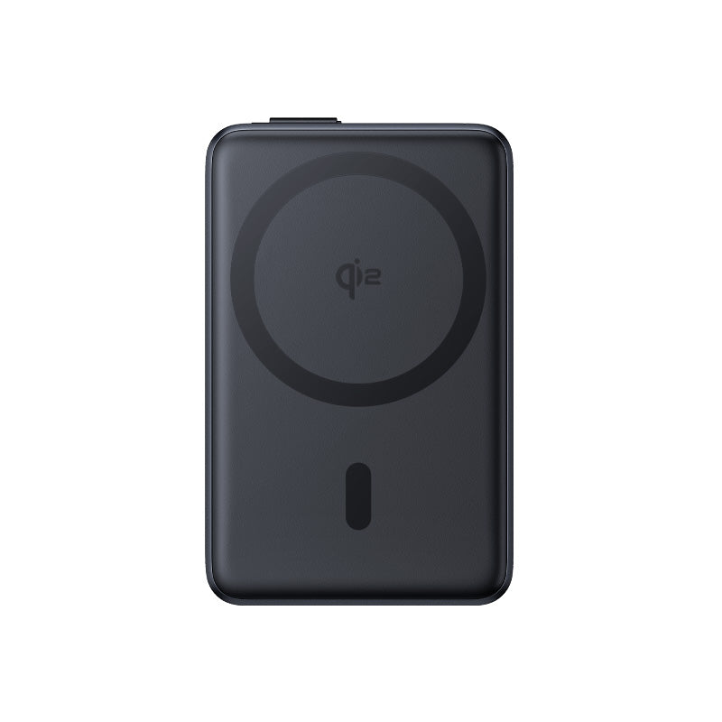 Baseus Nomos Qi2 Batterie portable avec support magnétique filaire USB-C intégré 10000 mAh 45 W - Noir interstellaire