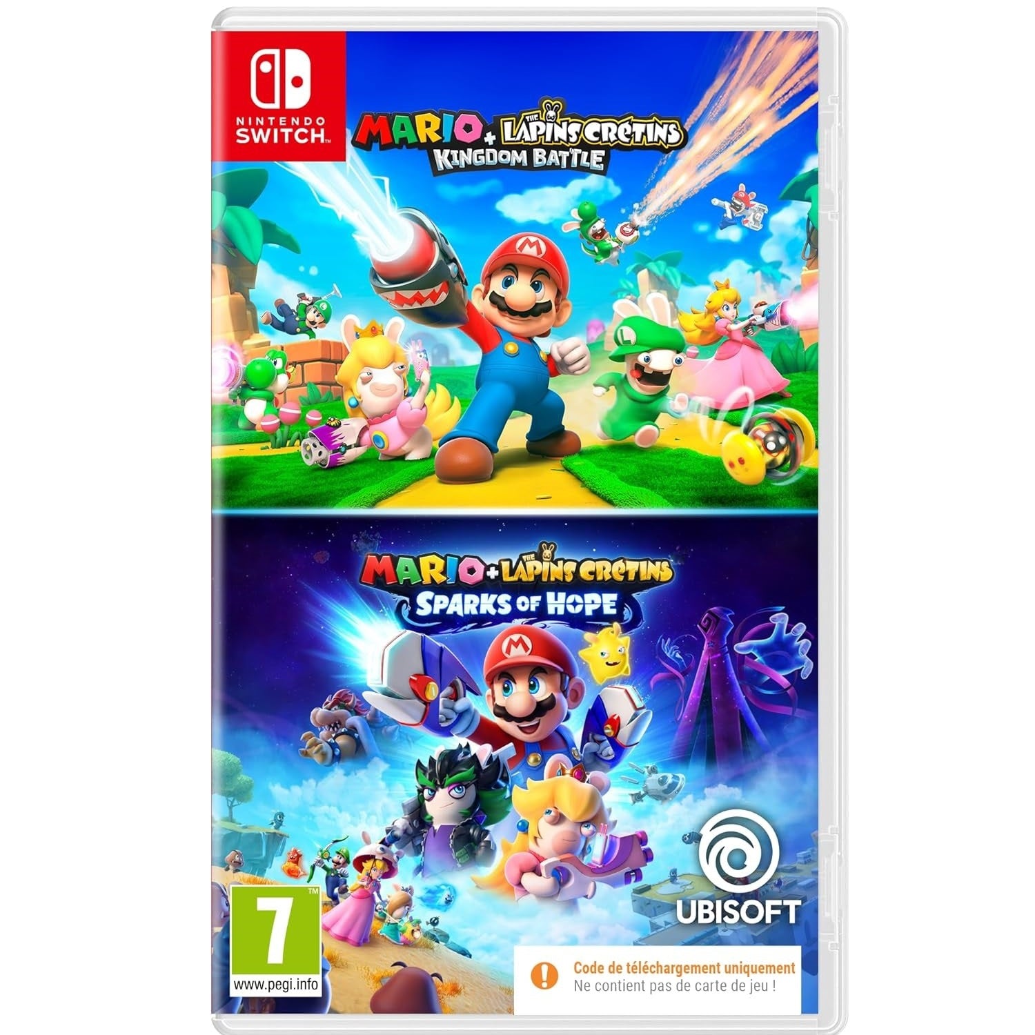 Mario + Les Lapins Crétins Kingdom Battle et Mario + Les Lapins Crétins Sparks of Hope - Code de téléchargement - Switch - Version Française