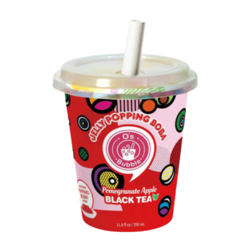 O's Bubble Bubble Tea Popping Boba Cup Grenade Pomme 350 ml