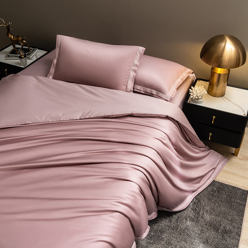 ochama×J.ZAO Parure de lit - Super doux, coton à fibres longues 100s, couette 220x240 cm, lit 1,8 m, violet nuit