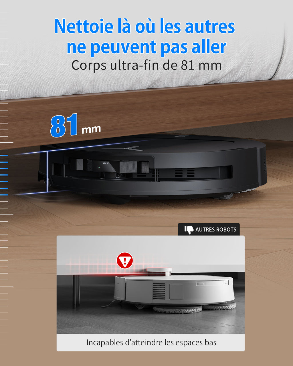DEEBOT T50 OMNI robot aspirateur et laveur (Noir) avec station OMNI tout-en-un incluant le dosage du nettoyant, OZMO Turbo 2.0, jusqu'à 25 000 Pa de puissance d'aspiration