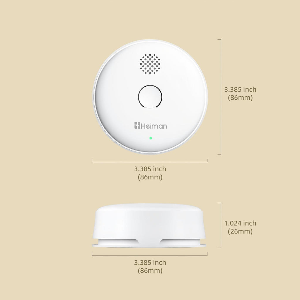 Heiman Détecteur de fumée radio sans fil, max. 40 alarmes de fumée interconnectables, 85 dB, batterie 10 ans, EN14604, avec bouton silence - Modèle 2SA - Lot de 2