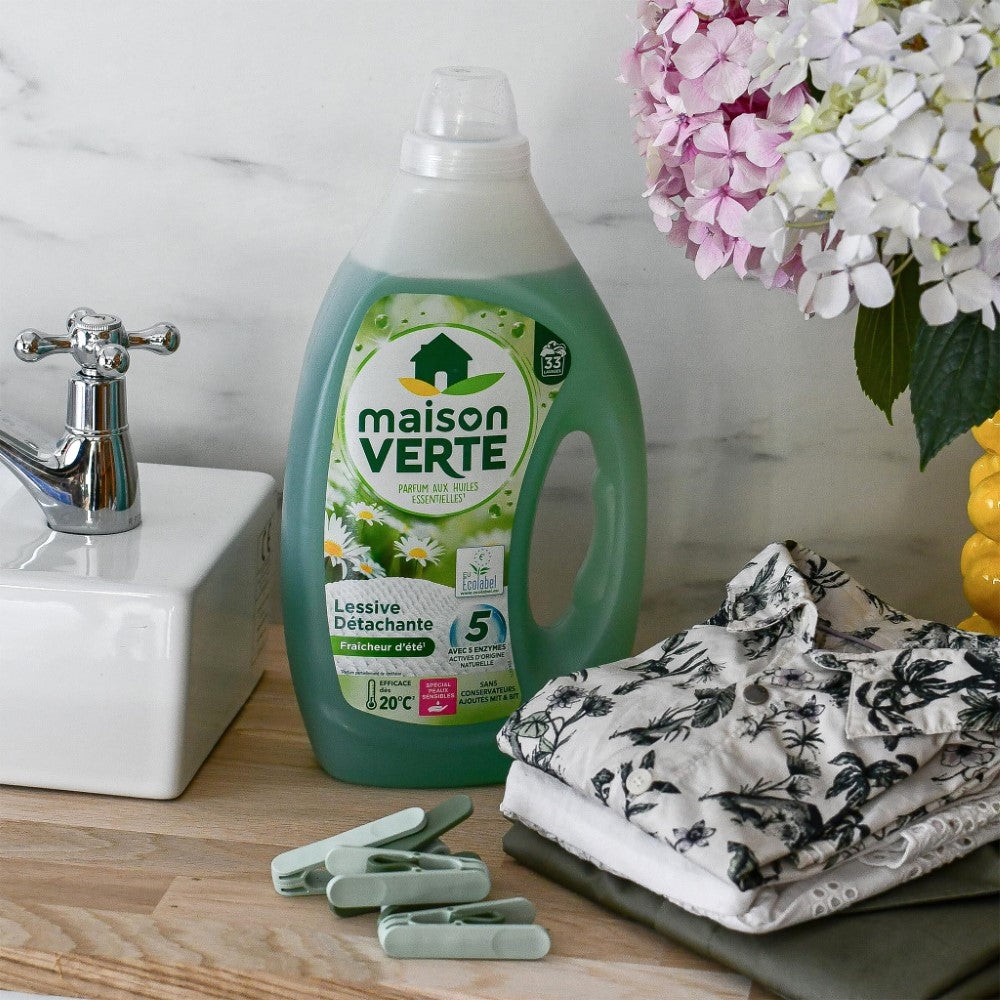 Maison Verte Lessive Liquide Détachant Fraîcheur d'Été 1,485 L
