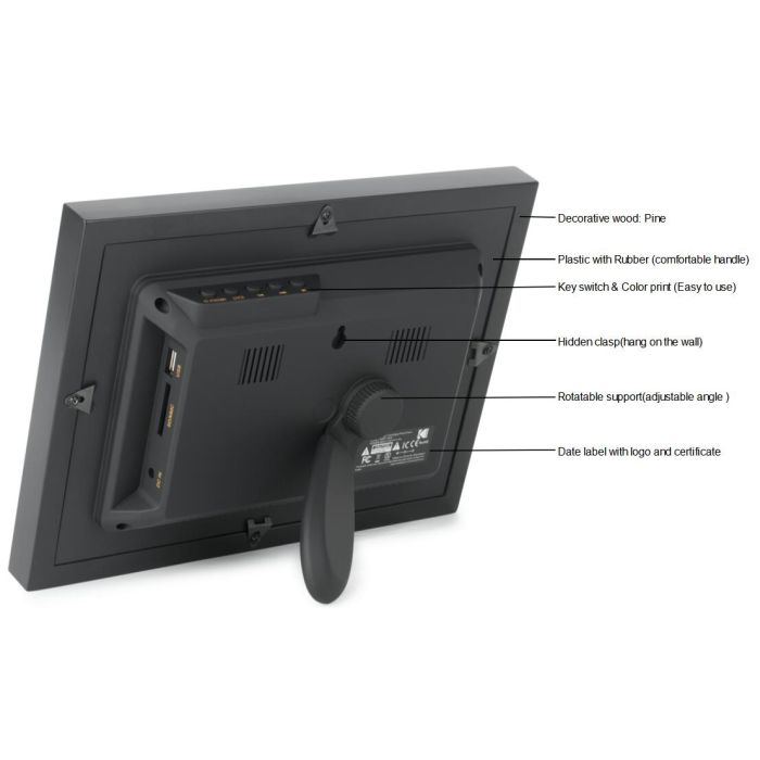 Kodak RDPF-700W Cadre photo numérique LED 7" - Marron