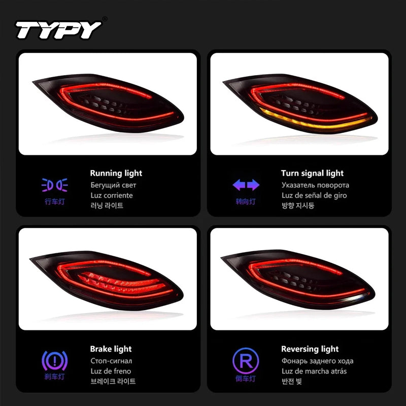 TYPY Feux arrière LED pour Porsche Panamera 970.1 2010-2013, Clignotant dynamique, Feux de démarrage
