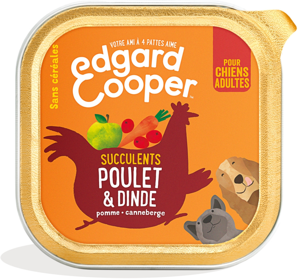 Edgard & Cooper Pâté Sans Céréales Poulet & Dinde Pour Chiens Adultes - 100 g