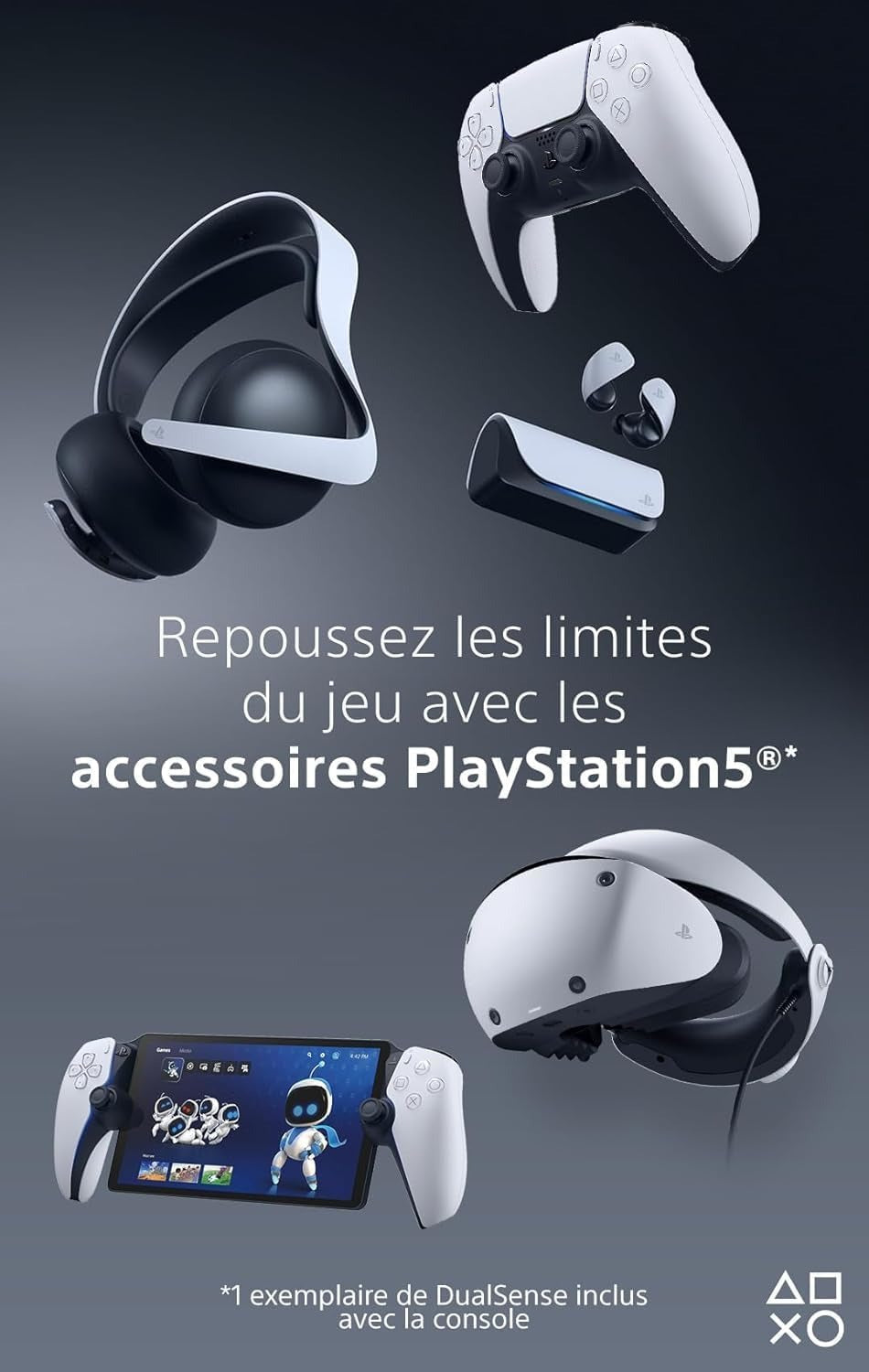 Sony Console PlayStation 5 Slim Digital avec Manette PS5 sans fil Dualsense - Blanc - Version EU