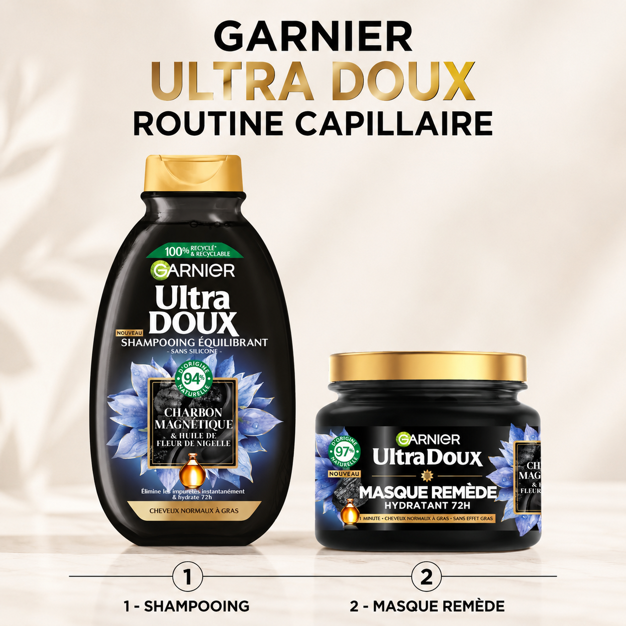 Garnier Duo Équilibre Capillaire au Charbon