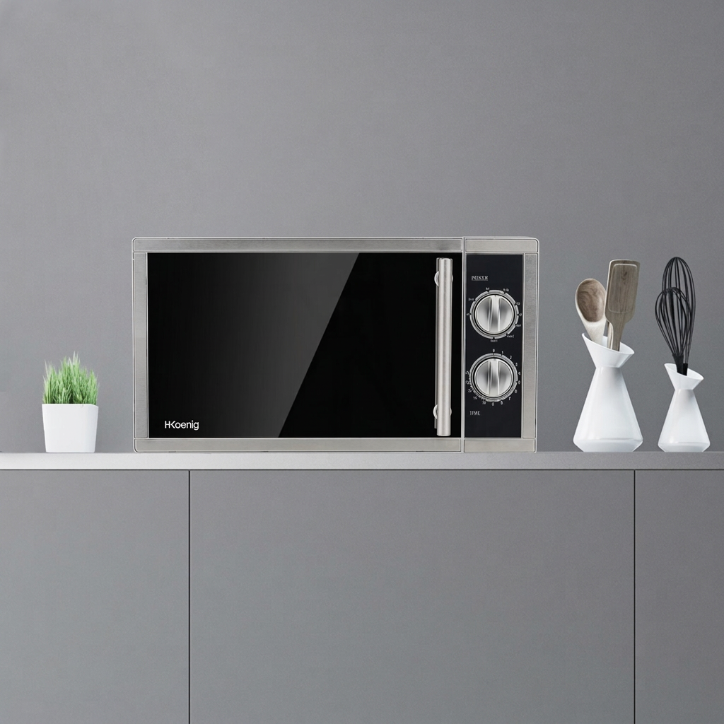Hkoenig VIO7 Micro-ondes en pose libre - 900 W - Acier inoxydable - 23 L