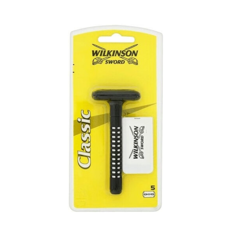 WILKINSON SWORD - Rasoir Classique Double Tranchant + 5 Lames - 1 Unité