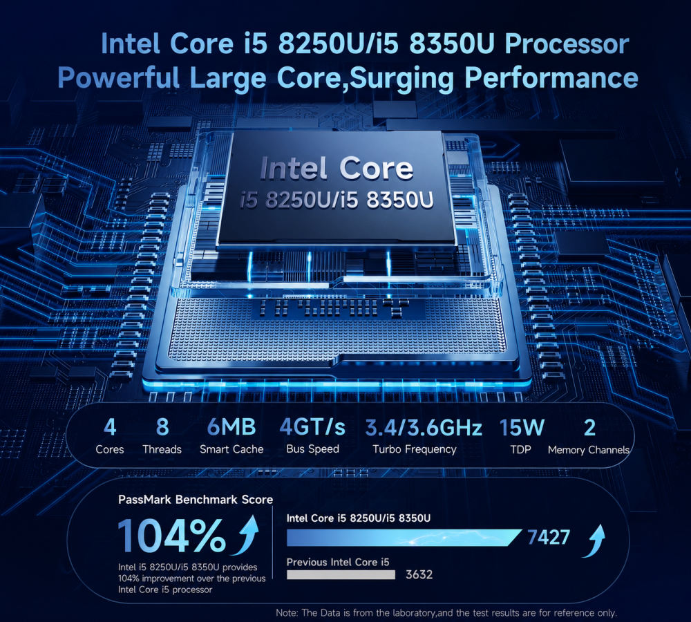 Mini PC SOYO Y5Pro, Mini PC Processeur Intel Core i5 8250U/8350U Windows 11 Pro, 8 Go DDR4 256 Go SSD SATA Mini Ordinateur | BT5.2 | Wi-Fi 5