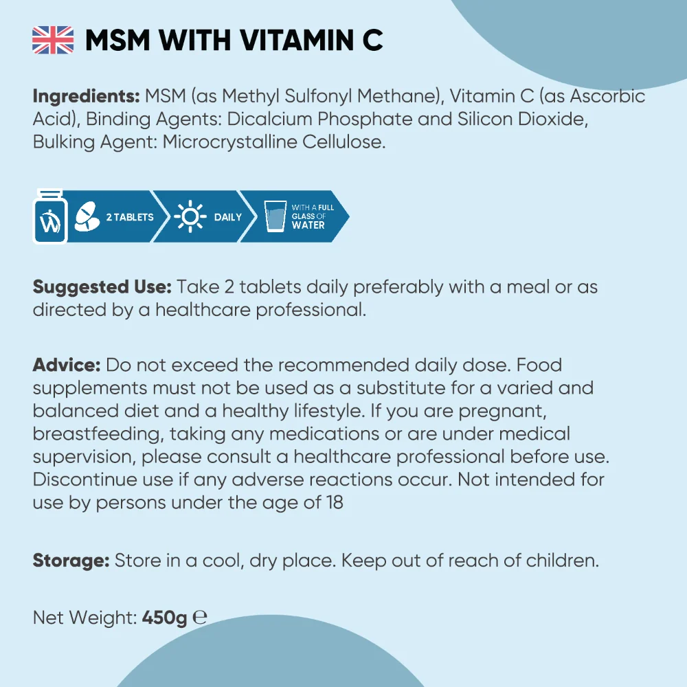 WeightWorld MSM avec vitamine C 2400 mg - 360 comprimés