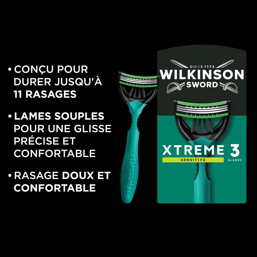 WILKINSON SWORD Xtreme 3 - Rasoirs Jetables Sensitive - x 12