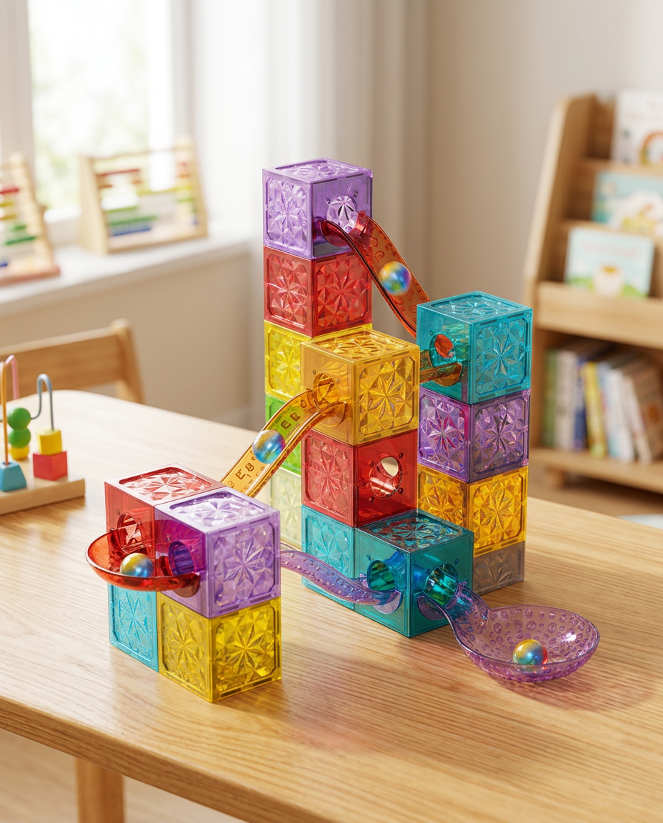XINQIYUAN Briques Magnétiques 3D Diamant 5,5cm 28pcs Jouet Éducatif STEM pour Enfants Surface Diamant Compatible avec Tubes Magnétiques [Mélange Aléatoire – Couleurs issues uniquement de la photo prin