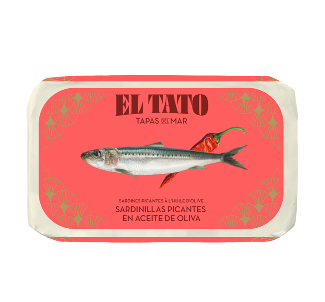 EL TATO Petites sardines 16/20 à l'huile d'olive et piment - 115 / 81 g