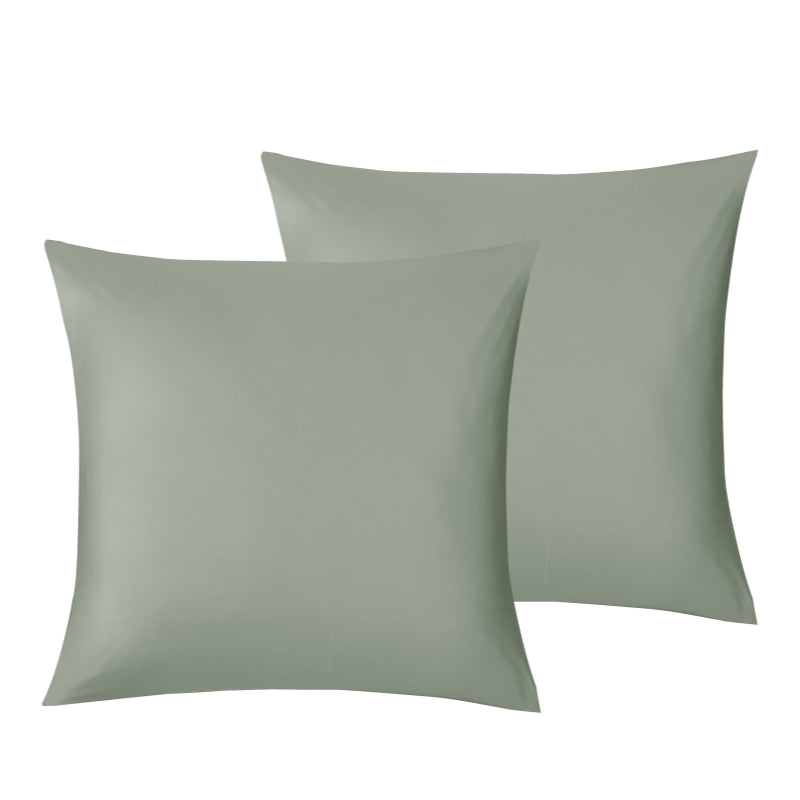 MEROPE, Taie d'oreiller en bambou, 80x80 cm, eucalyptus, lot de 2