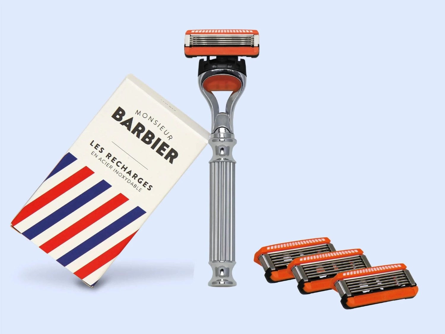 Monsieur Barbier L'Explorer Kit de Rasage (Compatible avec Fusion) 1 Rasoir avec 5 Lames