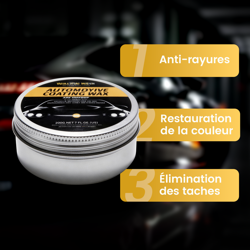 Cire d'entretien automobile multifonction haut de gamme, cire de carnauba naturelle 200 ml, revêtement de carrosserie, protection longue durée de la peinture, éclat miroir