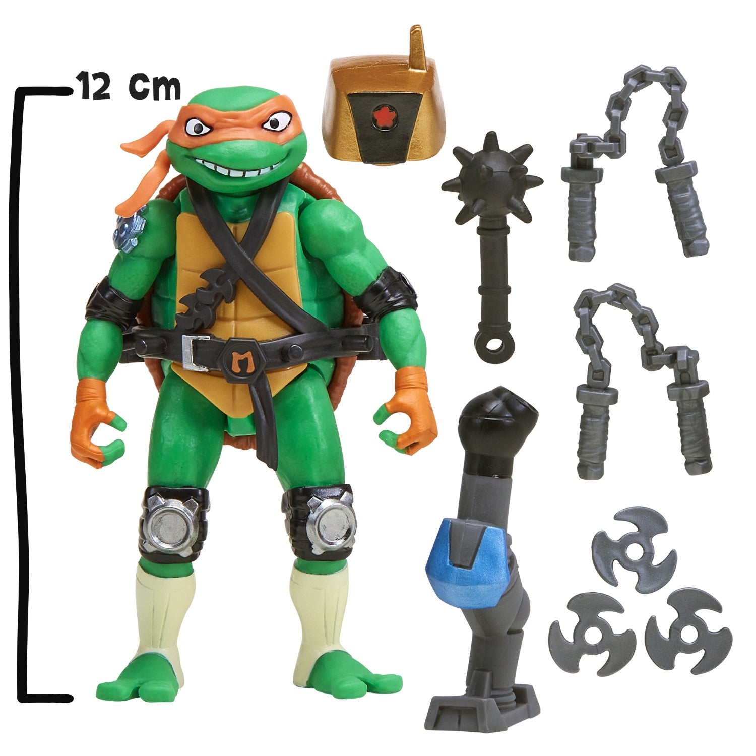 TORTUES NINJA Tortues Ninja, Figurine articulée 12 cm avec accessoires, Mix & Match, Michelangelo, Pour les enfants à partir de 4 ans, T02015