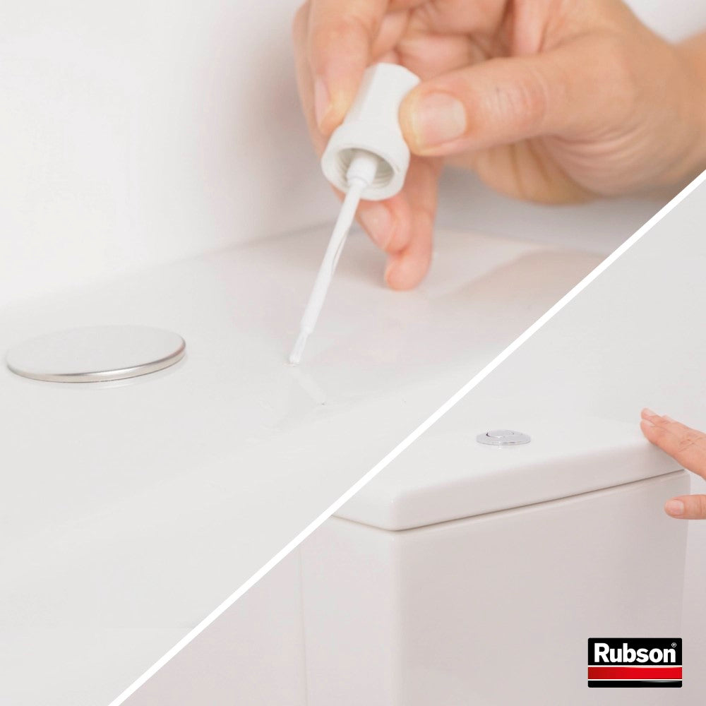 Henkel Rubson - Rénovateur d'Émail (flacon de 12 ml avec pinceau applicateur) – Vernis blanc pour recouvrir éclats et rayures sur émail et synthétiques – Résiste aux détergents