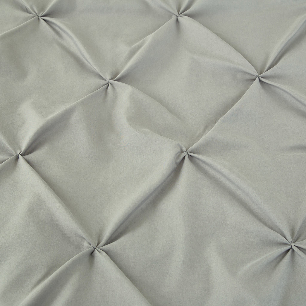 Ensemble housse de couette et taies d'oreiller, gris, effet plissé et brossé, 200 x 220 cm + 80 x 80 cm x 2
