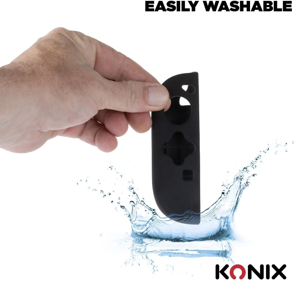 Konix Coque de protection pour manettes Joy-Con Nintendo Switch 2 - Silicone - Antichoc - Anti-rayures - Anti-poussière - Noir