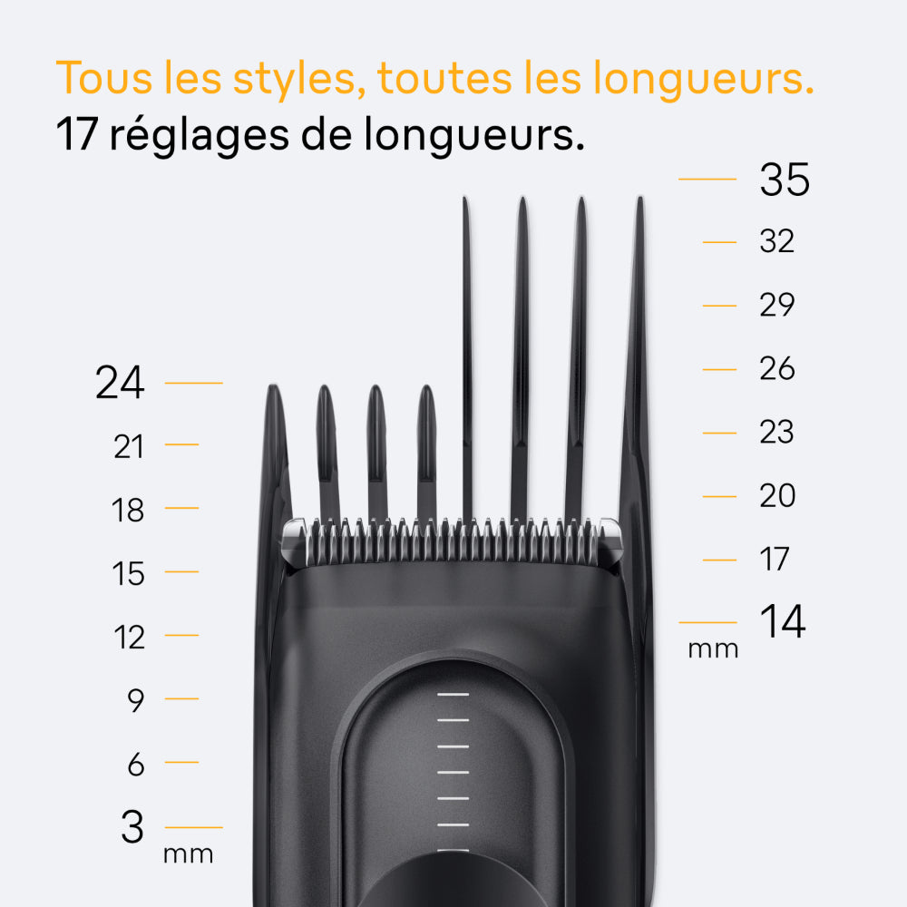 Braun HC Styler HC5530 Tondeuse à cheveux - 1 unité - Tondeuse de précision - 30 réglages de longueur - Lavable