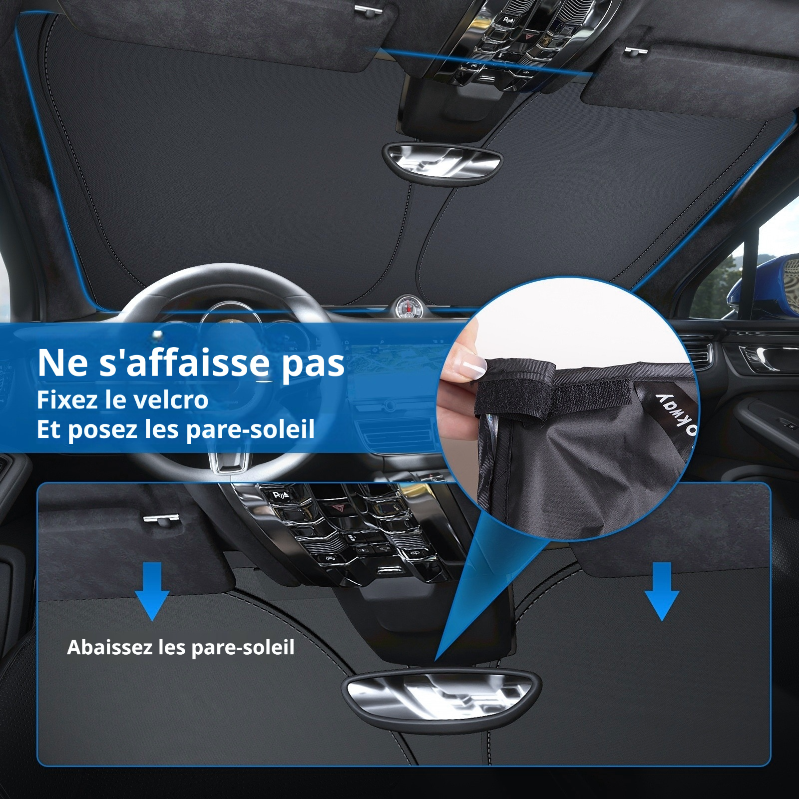 Voile d'ombrage pour voiture Modèle holographique - Grand 145*80
