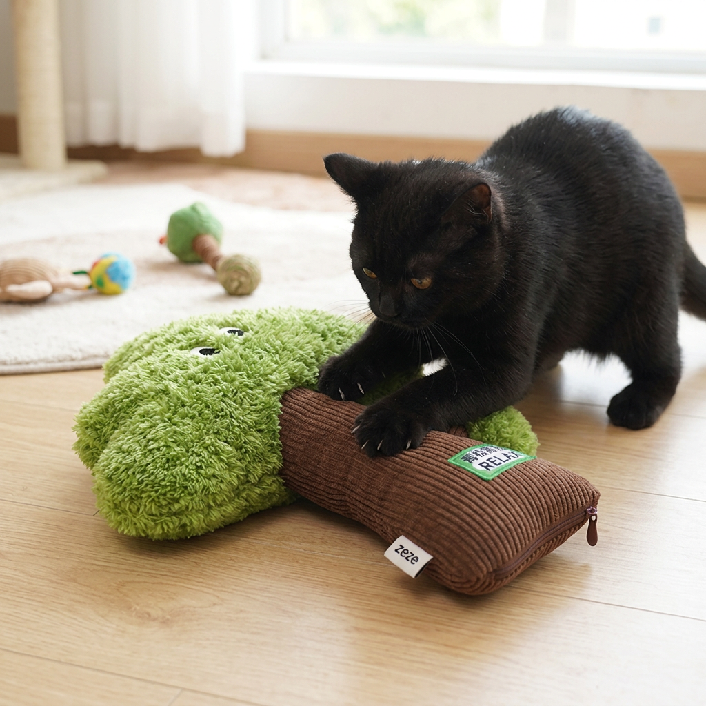ZEZE Oreiller peluche moelleux pour animaux, coussin doux et confortable pour chat et chien (Taille moyenne)