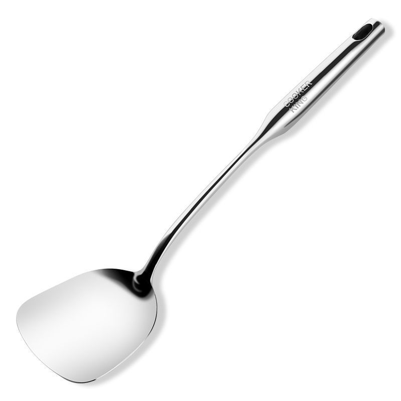 COOKER KING Pelle en acier inoxydable 304, Pelle à sauter épaissie, Ustensiles de cuisine, Cuillère à sauter de qualité alimentaire, Ensemble de spatules, Pelle en fer, Pelle