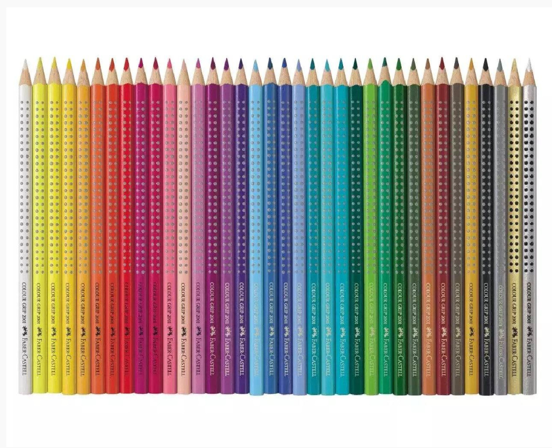 FABER-CASTELL Colour Grip Crayons de couleur - Boîte métal de 36