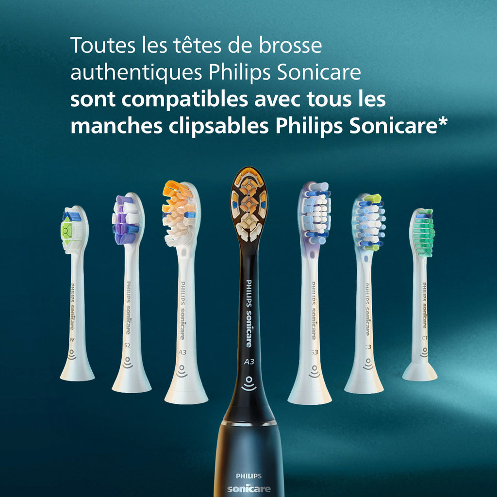 Philips Sonicare S2 Sensitive HX6054/87 Tête de brosse à dents électrique - brins ultra-doux, élimine jusqu’à 10x plus de plaque, compatible BrushSync, lot de 4 - Blanc