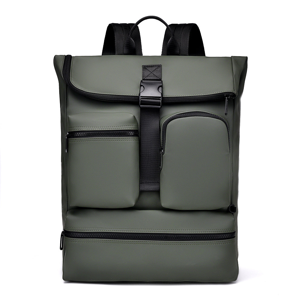 Sac à dos ordinateur portable professionnel 15,6 pouces à rabat hydrofuge Multi poches externes Poches arrière antivol Sac à dos décontracté Pour bureau et voyage quotidien