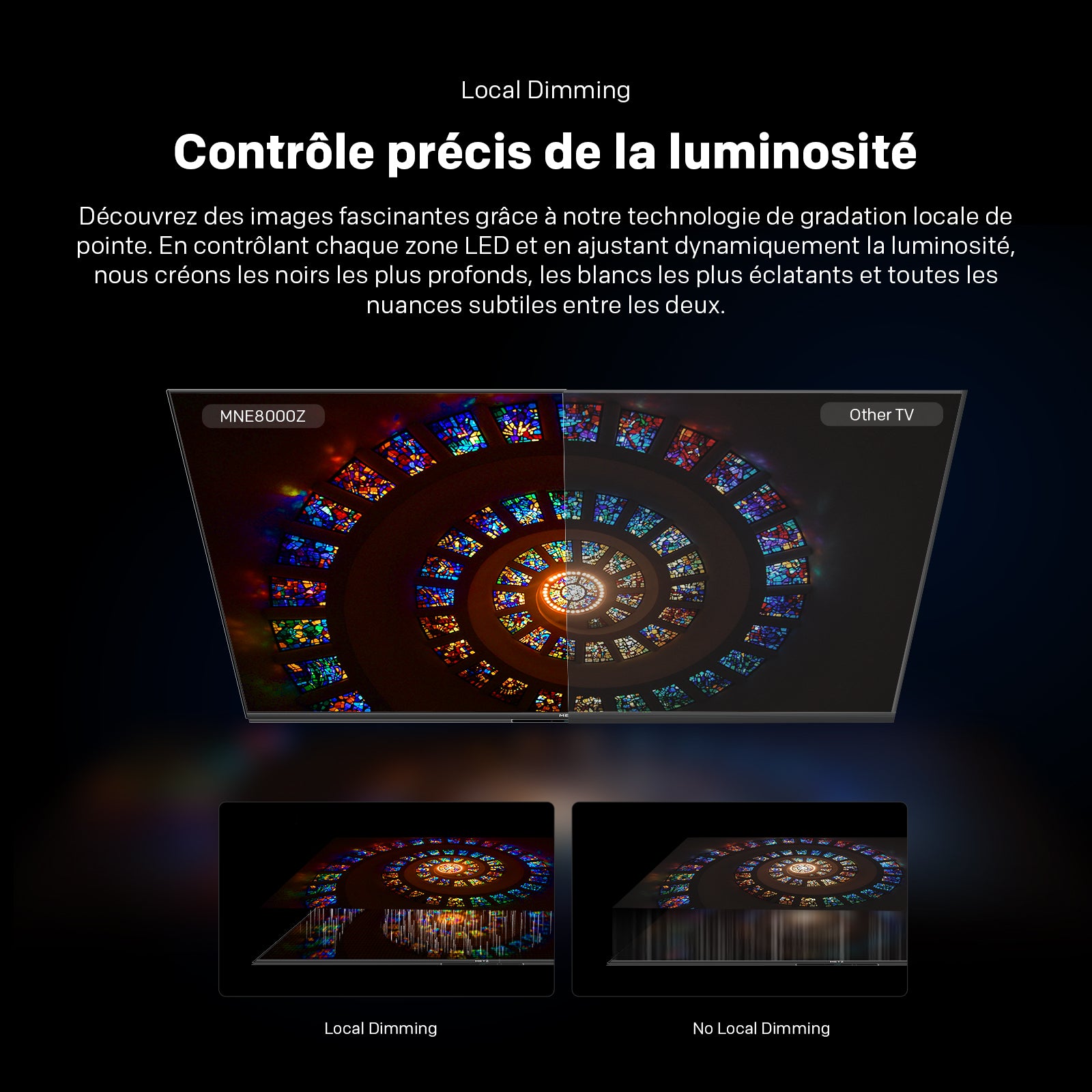 METZ 65MNE8000Z TV MiniLED 144 Hz 65 pouces (165 cm), QLED+ UHD, HDR10+, Smart TV Google, Dolby Vision Atmos, HDMI 2.1, MEMC, Upscaling 4K AI