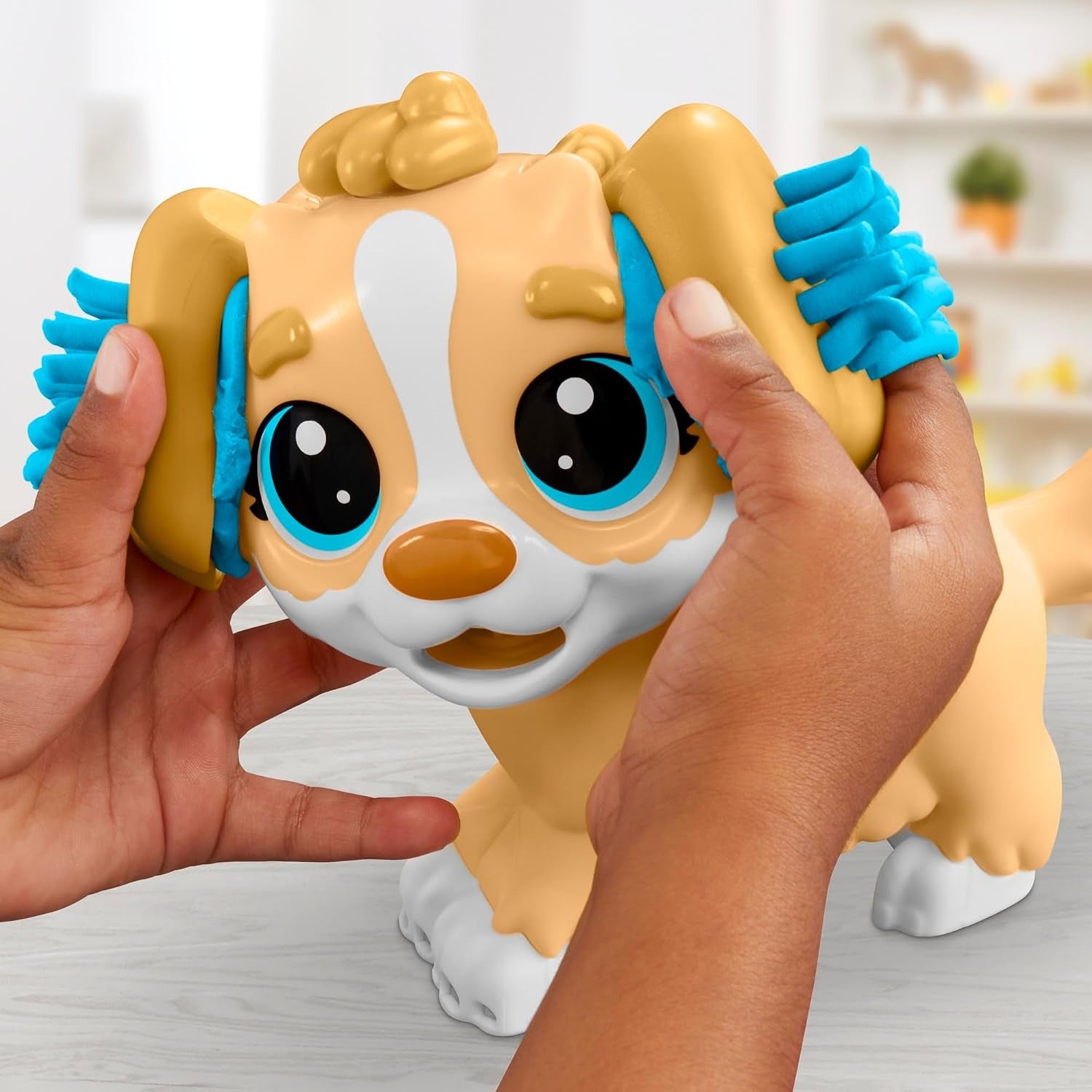 Play-Doh Care 'n Carry Kit médical jouet vétérinaire avec figurine de chiot, 10 outils vétérinaires, transport pour animaux & 5 pots de Play-Doh