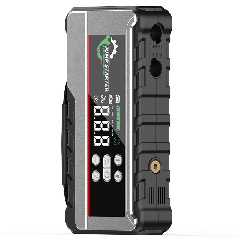 Porbi X11 Démarreur de Voiture avec Compresseur d'Air 3000A Démarreur de Voiture Portable, Booster de Batterie 24800mAh & Gonfleur de Pneus 150PSI