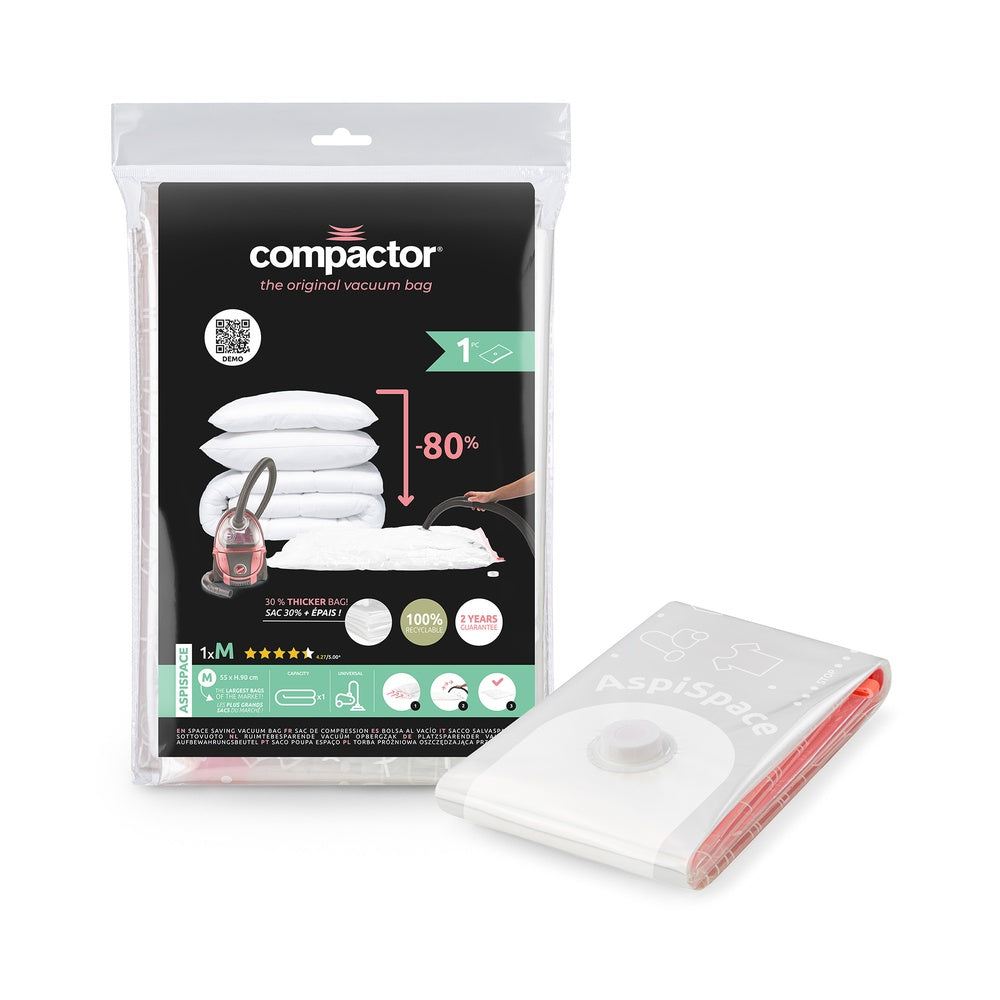 COMPACTOR Aspispace Sac de Rangement sous Vide Taille M