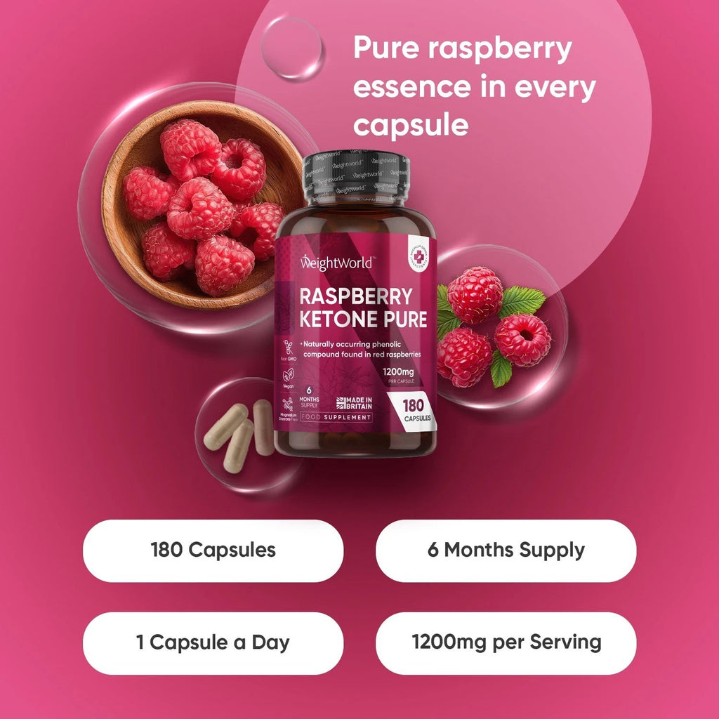 WeightWorld Pure aux cétones de framboise 1200 mg - 180 gélules