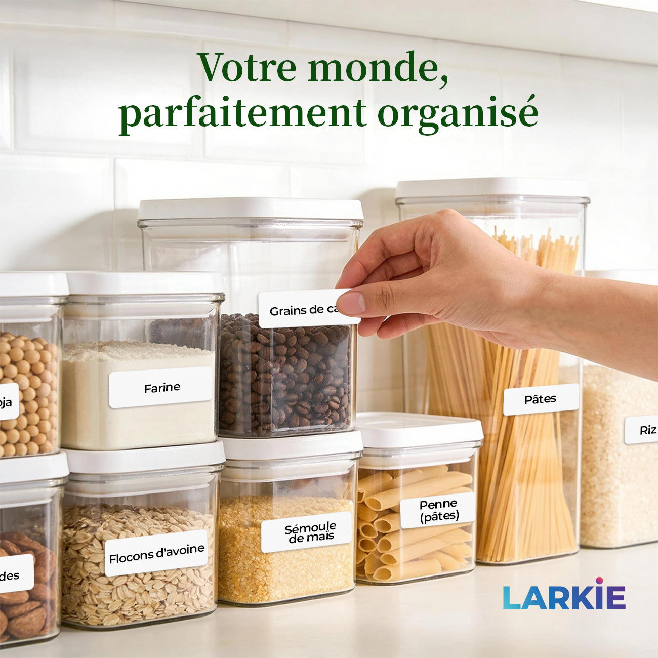 Larkie 15*40mm Papier Thermique Autocollant 3 Rouleaux, Blanc, Compatible avec l'Imprimante de Labels D110, Idéal pour l'Organisation à Domicile et au Bureau