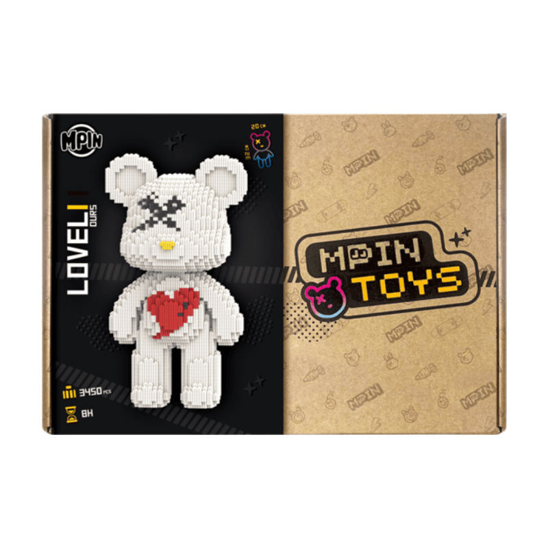 MPIN Ours 3D Édition Cœur blanc 32 cm