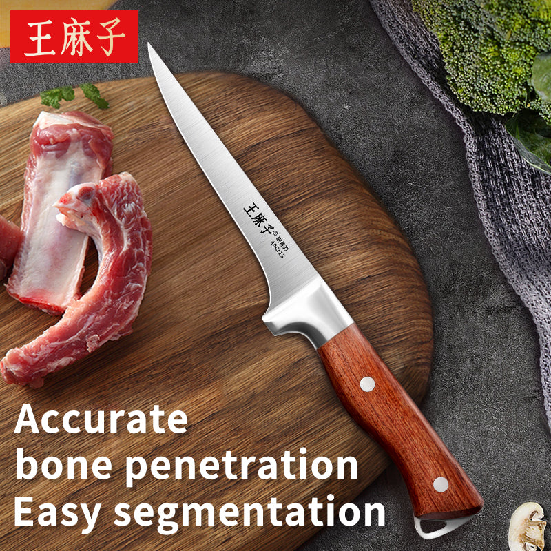 Wangmazi couteau spécial à désosser, boucher commercial, abattage professionnel, pour parer les cuisses de bœuf, mouton et porc, dépeçage tranchant, couteau pointu de découpe
