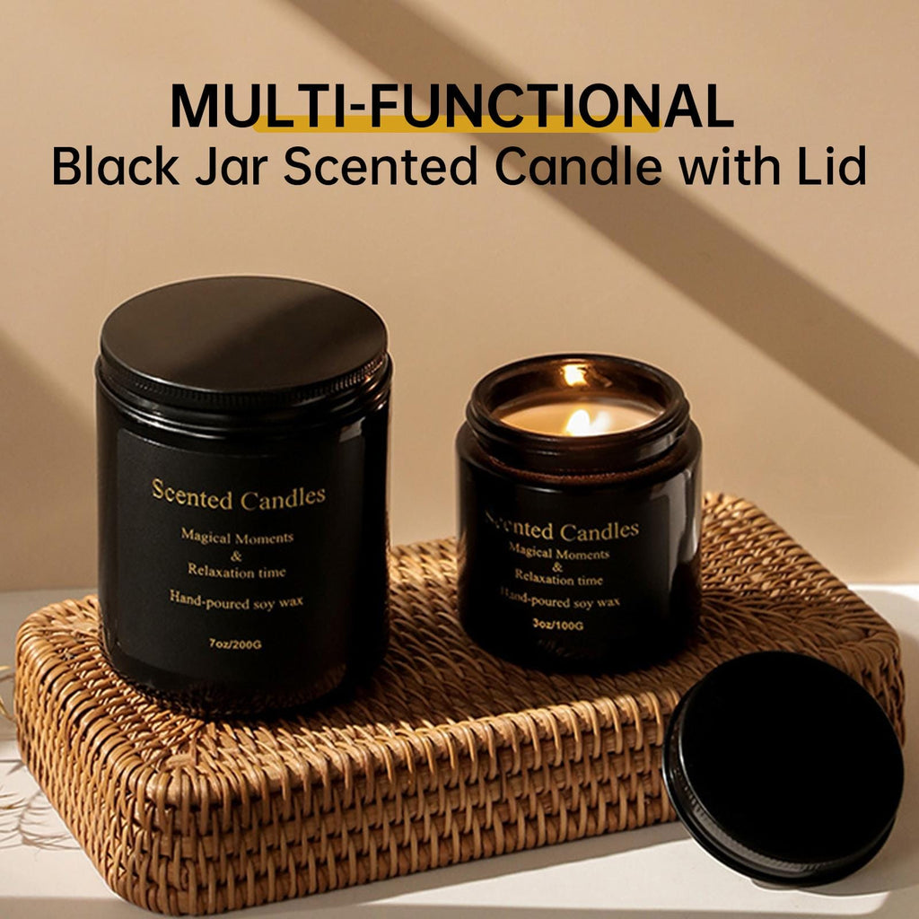 Zooly Bougie parfumée en pot à crème série entièrement noire - Senteur Gentleman, 200 g, 1 pièce