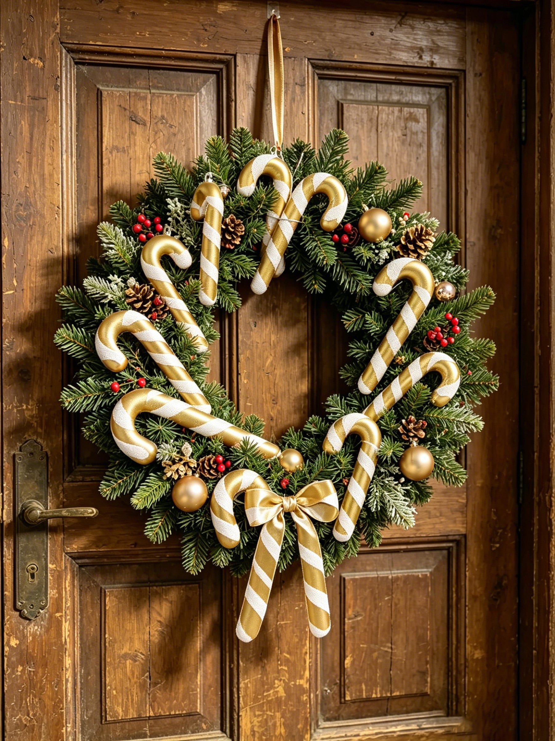 Ju7cer Lot de 6 pendentifs de sapin de Noël en rotin, pour décorer les sapins de Noël, convient pour les mariages, Pâques, anniversaires, vacances, Noël, décoration intérieure, or + blanc