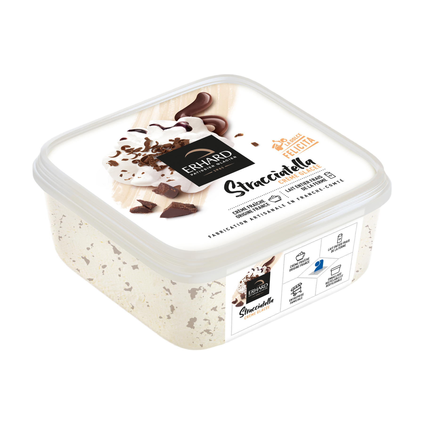 Erhard Crème glacée Stracciatella - 450 g