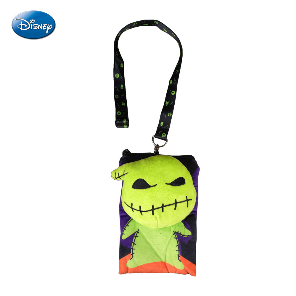 Disney 1 pièce Porte-cartes en peluche Oogie Boogie avec tour de cou L’Étrange Noël de monsieur Jack sous licence officielle, Accessoire de cosplay Skellington Ville d’Halloween